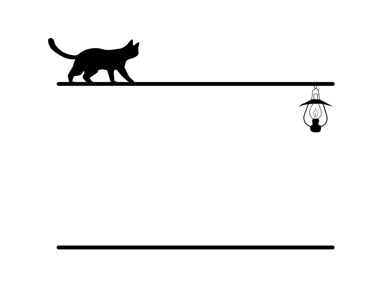 猫とランタンのフレームボックス